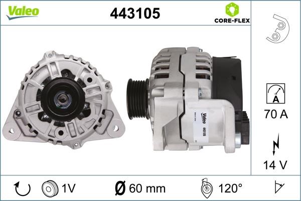 Valeo 443105 Alternator 443105: Buy near me at 2407.PL in Poland at an Affordable price!