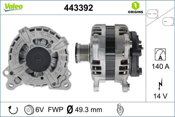Valeo 443392 Generator 443392: Kaufen Sie zu einem guten Preis in Polen bei 2407.PL!