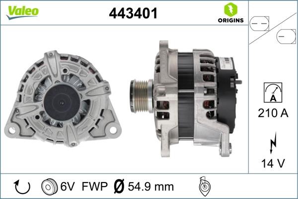 Valeo 443401 Alternator 443401: Buy near me at 2407.PL in Poland at an Affordable price!
