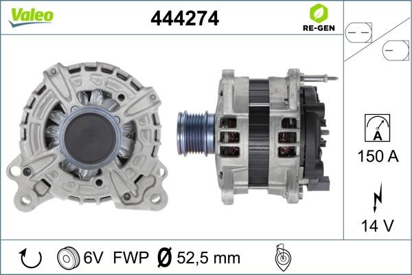 Valeo 444274 Alternator 444274: Buy near me in Poland at 2407.PL - Good price!