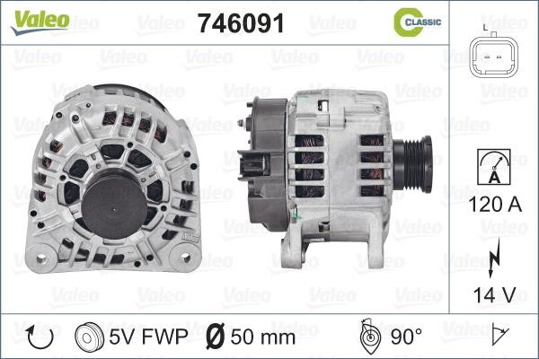 Valeo 746091 Alternator 746091: Buy near me in Poland at 2407.PL - Good price!