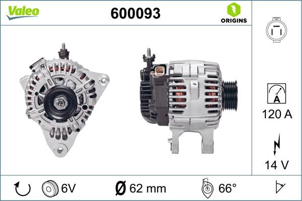 Valeo 600093 Alternator 600093: Buy near me at 2407.PL in Poland at an Affordable price!