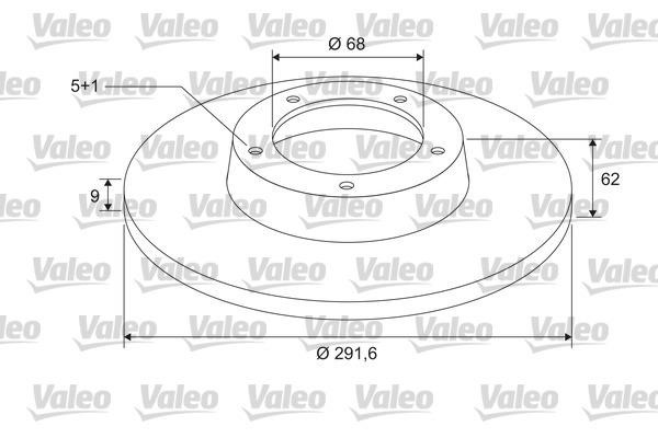 Valeo 297106 Rear brake disc, non-ventilated 297106: Buy near me in Poland at 2407.PL - Good price!