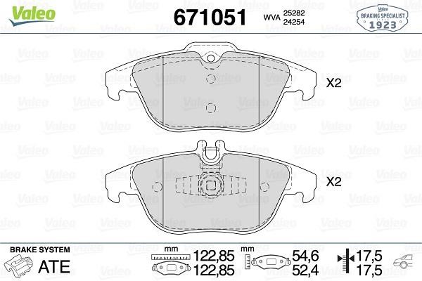 Valeo 671051 Тормозные колодки дисковые, комплект 671051: Отличная цена - Купить в Польше на 2407.PL!