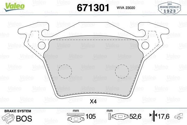 Valeo 671301 Тормозные колодки дисковые, комплект 671301: Отличная цена - Купить в Польше на 2407.PL!