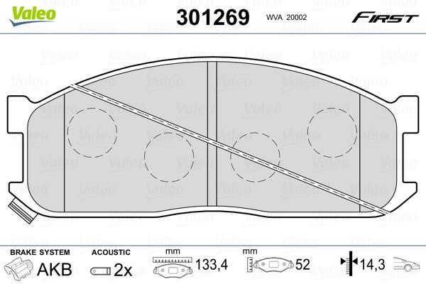 Valeo 301269 Scheibenbremsbeläge, Set 301269: Kaufen Sie zu einem guten Preis in Polen bei 2407.PL!