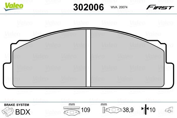 Valeo 302006 Rear disc brake pads, set 302006: Buy near me in Poland at 2407.PL - Good price!