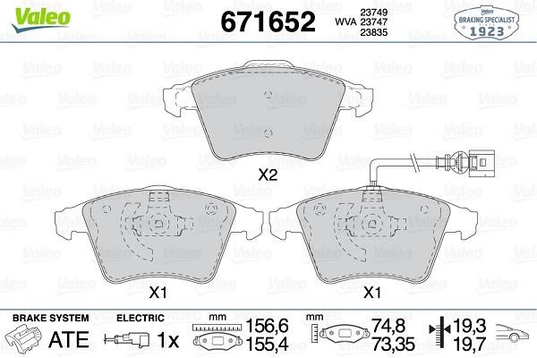 Valeo 671652 Klocki hamulcowe, zestaw 671652: Dobra cena w Polsce na 2407.PL - Kup Teraz!