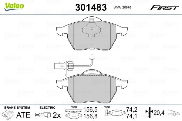 Valeo 301483 Brake Pad Set, disc brake 301483: Buy near me in Poland at 2407.PL - Good price!