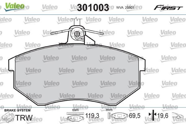 Valeo 301003 Тормозные колодки дисковые, комплект 301003: Отличная цена - Купить в Польше на 2407.PL!