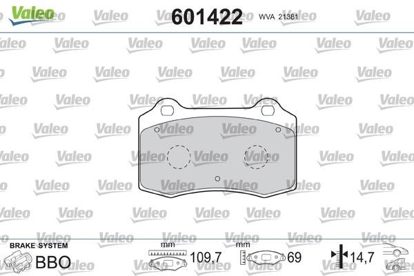 Valeo 601422 Тормозные колодки дисковые, комплект 601422: Отличная цена - Купить в Польше на 2407.PL!