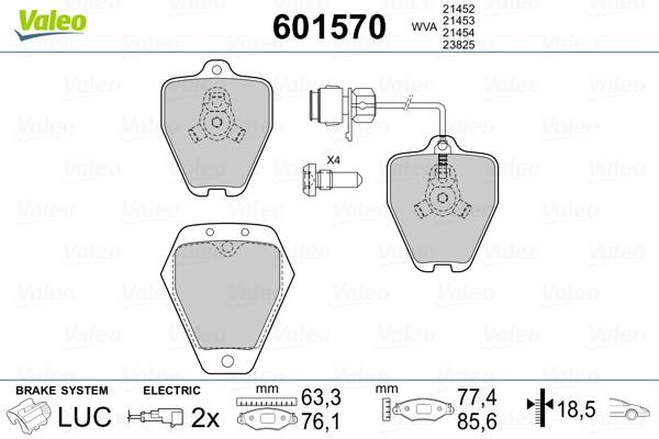 Valeo 601570 Гальмівні колодки передні, комплект 601570: Купити у Польщі - Добра ціна на 2407.PL!