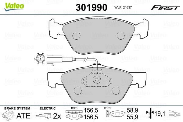 Valeo 301990 Brake Pad Set, disc brake 301990: Buy near me in Poland at 2407.PL - Good price!