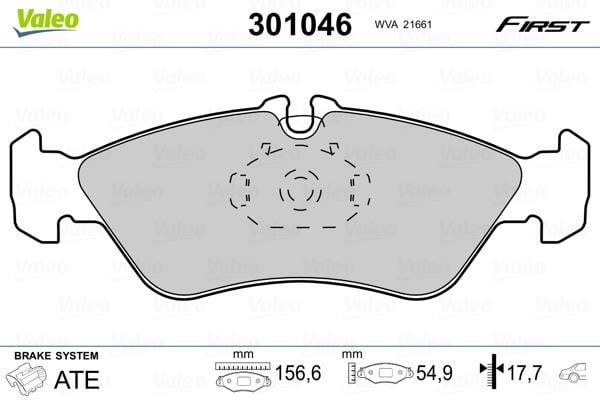 Valeo 301046 Brake Pad Set, disc brake 301046: Buy near me in Poland at 2407.PL - Good price!