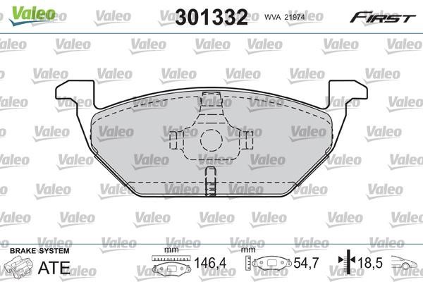 Valeo 301332 Brake Pad Set, disc brake 301332: Buy near me in Poland at 2407.PL - Good price!