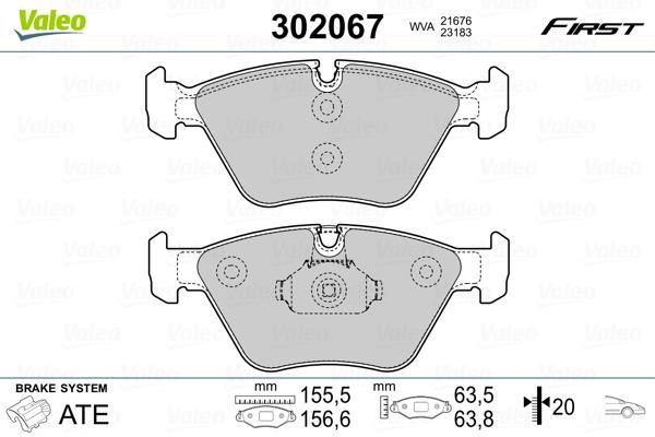 Valeo 302067 Front disc brake pads, set 302067: Buy near me in Poland at 2407.PL - Good price!
