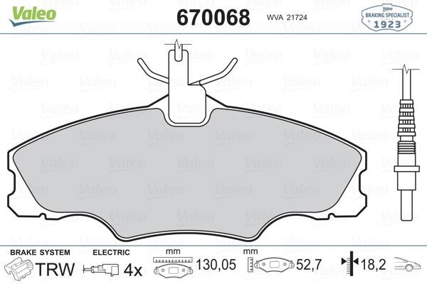 Valeo 670068 Klocki hamulcowe, zestaw 670068: Dobra cena w Polsce na 2407.PL - Kup Teraz!