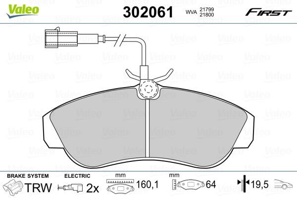 Valeo 302061 Тормозные колодки дисковые передние, комплект 302061: Отличная цена - Купить в Польше на 2407.PL!