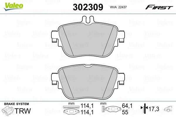 Valeo 302309 Front disc brake pads, set 302309: Buy near me in Poland at 2407.PL - Good price!