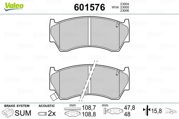 Valeo 601576 Front disc brake pads, set 601576: Buy near me in Poland at 2407.PL - Good price!