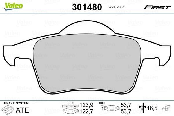 Valeo 301480 Brake Pad Set, disc brake 301480: Buy near me in Poland at 2407.PL - Good price!