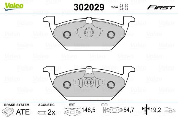 Valeo 302029 Front disc brake pads, set 302029: Buy near me at 2407.PL in Poland at an Affordable price!