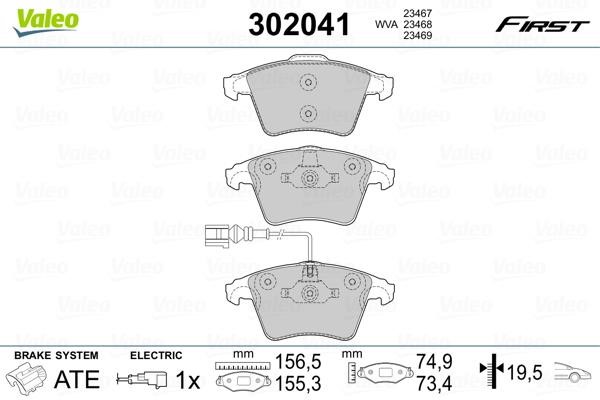 Valeo 302041 Scheibenbremsbeläge vorne eingestellt 302041: Bestellen Sie in Polen zu einem guten Preis bei 2407.PL!