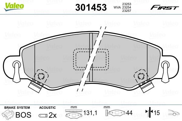 Valeo 301453 Brake Pad Set, disc brake 301453: Buy near me in Poland at 2407.PL - Good price!