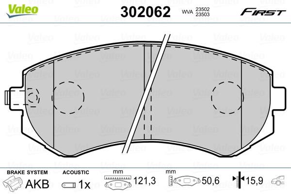 Valeo 302062 Rear disc brake pads, set 302062: Buy near me at 2407.PL in Poland at an Affordable price!