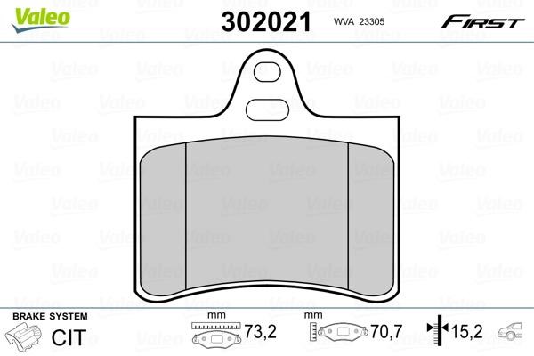 Valeo 302021 Rear disc brake pads, set 302021: Buy near me in Poland at 2407.PL - Good price!