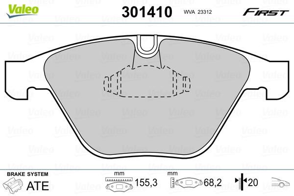 Valeo 301410 Brake Pad Set, disc brake 301410: Buy near me in Poland at 2407.PL - Good price!