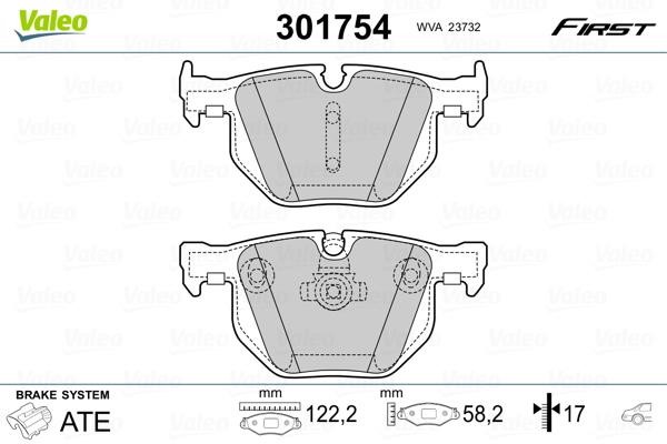 Valeo 301754 Тормозные колодки дисковые, комплект 301754: Отличная цена - Купить в Польше на 2407.PL!