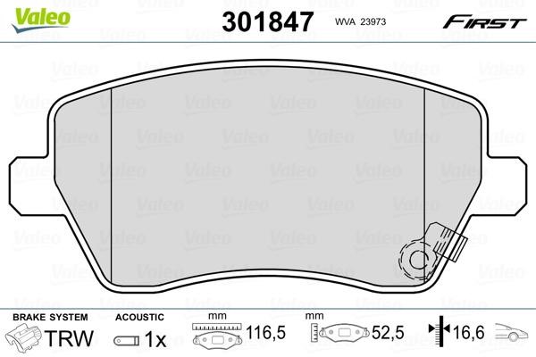 Valeo 301847 Scheibenbremsbeläge, Set 301847: Kaufen Sie zu einem guten Preis in Polen bei 2407.PL!