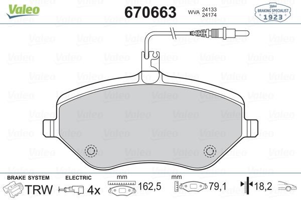 Valeo 670663 Тормозные колодки дисковые, комплект 670663: Отличная цена - Купить в Польше на 2407.PL!