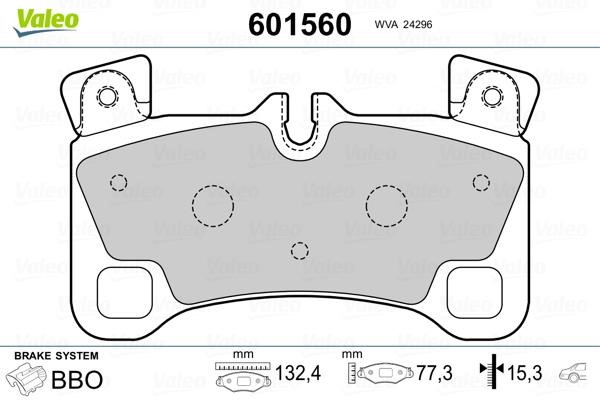 Valeo 601560 Rear disc brake pads, set 601560: Buy near me at 2407.PL in Poland at an Affordable price!