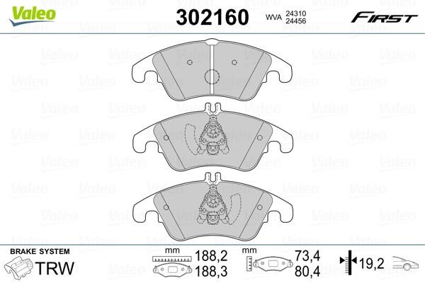 Valeo 302160 Тормозные колодки дисковые, комплект 302160: Отличная цена - Купить в Польше на 2407.PL!