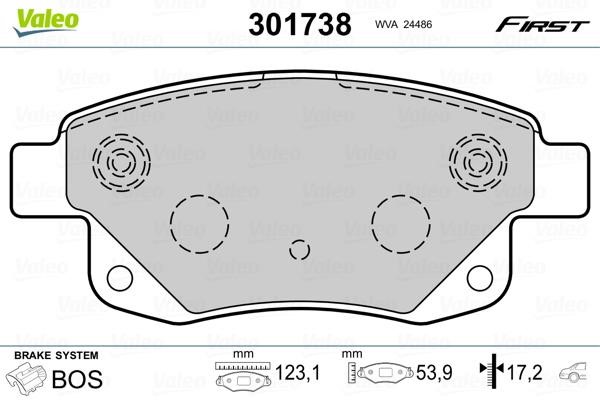 Valeo 301738 Brake Pad Set, disc brake 301738: Buy near me in Poland at 2407.PL - Good price!