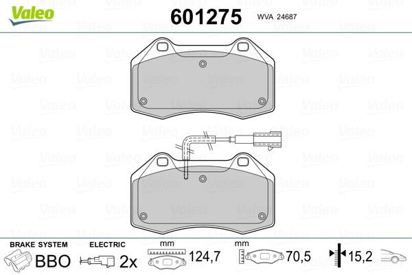 Valeo 601275 Scheibenbremsbeläge, Set 601275: Kaufen Sie zu einem guten Preis in Polen bei 2407.PL!