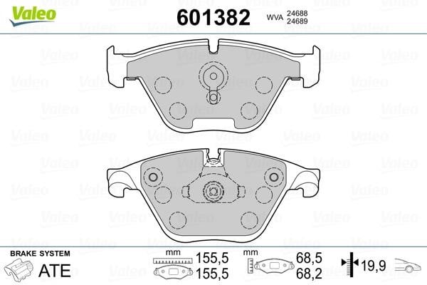 Valeo 601382 Brake Pad Set, disc brake 601382: Buy near me in Poland at 2407.PL - Good price!