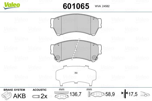 Valeo 601065 Тормозные колодки дисковые, комплект 601065: Купить в Польше - Отличная цена на 2407.PL!