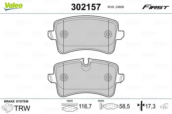 Valeo 302157 Rear disc brake pads, set 302157: Buy near me at 2407.PL in Poland at an Affordable price!
