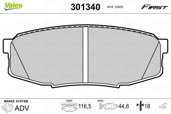 Valeo 301340 Rear disc brake pads, set 301340: Buy near me at 2407.PL in Poland at an Affordable price!
