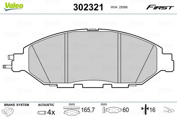Valeo 302321 Brake Pad Set, disc brake 302321: Buy near me in Poland at 2407.PL - Good price!