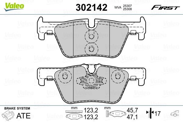 Valeo 302142 Front disc brake pads, set 302142: Buy near me in Poland at 2407.PL - Good price!