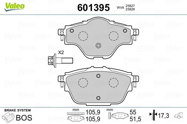 Valeo 601395 Brake Pad Set, disc brake 601395: Buy near me in Poland at 2407.PL - Good price!