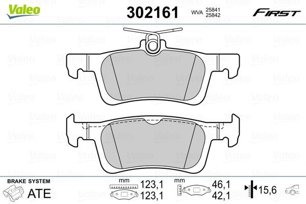 Valeo 302161 Rear disc brake pads, set 302161: Buy near me at 2407.PL in Poland at an Affordable price!