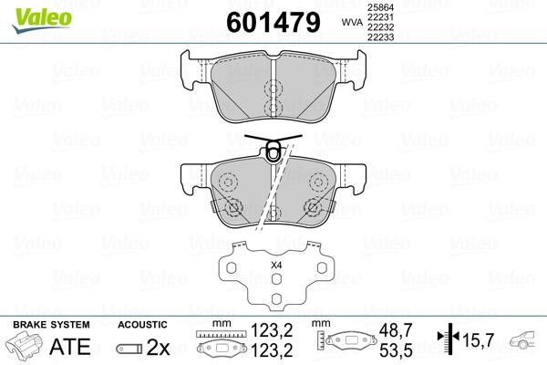 Valeo 601479 Front disc brake pads, set 601479: Buy near me in Poland at 2407.PL - Good price!