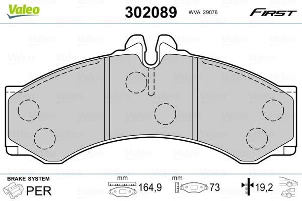 Valeo 302089 Rear disc brake pads, set 302089: Buy near me in Poland at 2407.PL - Good price!