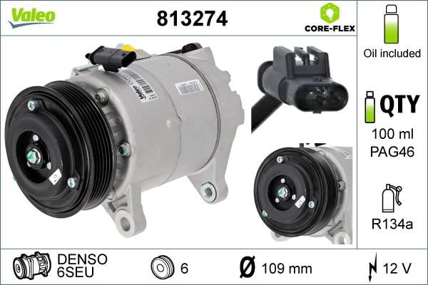 Valeo 813274 Compressor, air conditioning 813274: Buy near me in Poland at 2407.PL - Good price!