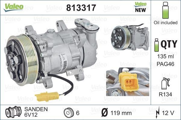 Valeo 813317 Compressor, air conditioning 813317: Buy near me in Poland at 2407.PL - Good price!